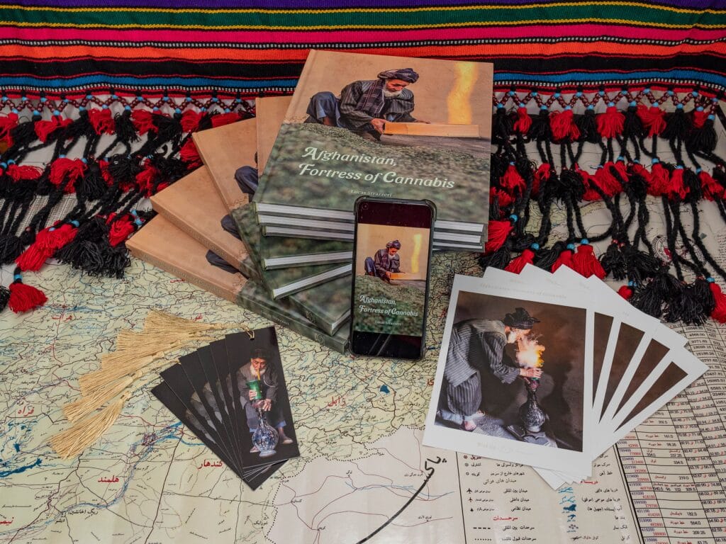 Afghanistan fortress of cannabis set with the book ebook postcard and bookmark, the perfect Valentine's Day gift for cannabis lovers