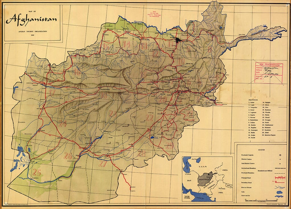 Map of Afghanistan 1965.